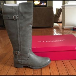 Grey Adele Flat Boots